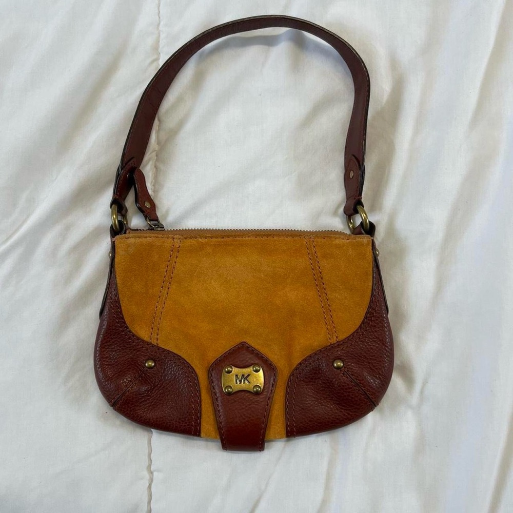 Mk Rare Brown and Tan Leather Shoulder Bag